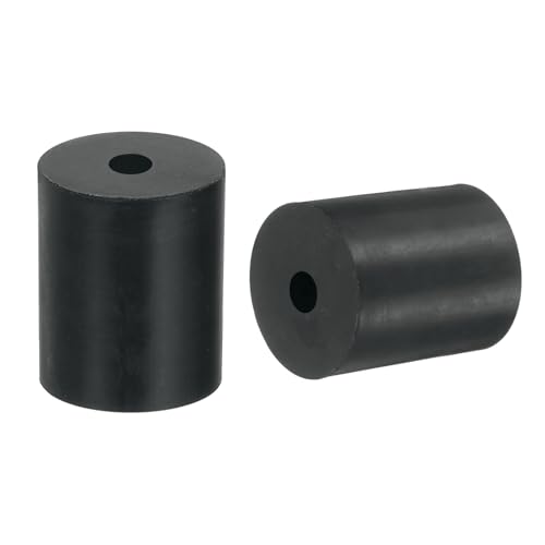 uxcell 2Pcs Thick Rubber Spacer, 1-9/16 Inch OD x 3/8 Inch ID x 2 Inch Thickness Round Rubber Bushings Anti Vibration Flat Spacer Washers for Home Industrial Machinery