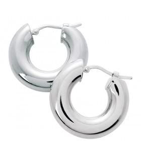 Créoles Or 12 mm or blanc petites boucles d'oreilles fil rond 6 mm PATTY