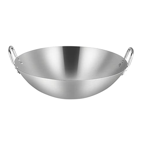 Wok de acero inoxidable doble asa 34cm-70cm sin recubrimiento miniatura 1