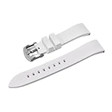 POYNMRE Cinturino for orologio in gomma fluorurata di prima qualità, cinturino for FKM a sgancio rapido da 18-19-20-21-22-23-24 mm, compatibile con ogni for subacqueo(White Silver,23mm)