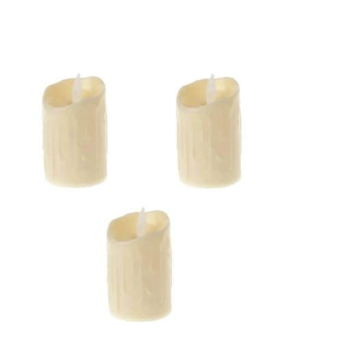 3 Velas Led Eletrônica Decorativa Simula Luz Acesa