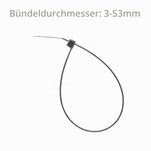 XINGO 1000 Stück Kabelbinder Grau, 200mm x 4.8mm, 22,7 kg Zugfestigkeit, UV-beständig, Selbstsichernde Kabelbinder für drinnen und drauße – Ansicht 3