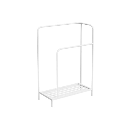 zhongqunli Toallero de pie Toallero de pie for el hogar, Estante de Almacenamiento for el baño, Ligero, de Lujo, sin Perforaciones Toallero de Suelo de baño(White)