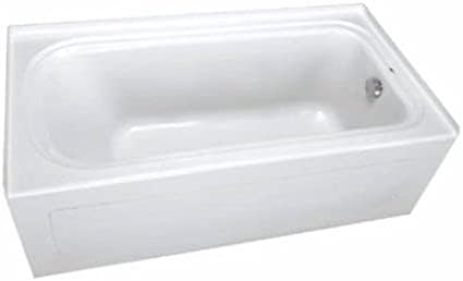 PROFLO PFS7236RSK Hillsboro 72" x 36" Three Wall Alcove Acrylic Soaking Tub with Right Drain and Overflow - White