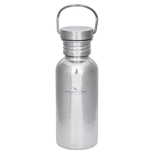 Boundless Voyage Titanium Water Bottle with Lid Wide Mouth Leak-Proof Reusable Sport Drinking Bottle for Camping Hiking Picnic Climbing Running Tea Coffee (420ml-glossy)