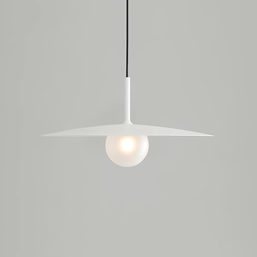 GUOGUOSM Smeedijzeren Hanglampen Glazen Lampenkap Nordic Deense Eetkamer Opknoping Lamp Woonkamer Slaapkamer Sferische Glazen Kroonluchter 15.7 Inch Diameter