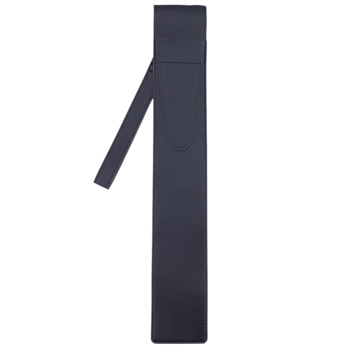 CALFOVERA Estuche de Transporte de Cuero Negro para Baquetas, Bolsa de Cuero Sintético para Baquetas, Bolso de Mano Portátil con Correa de Muñeca Desmontable para Bateristas, Músicos, Mazos