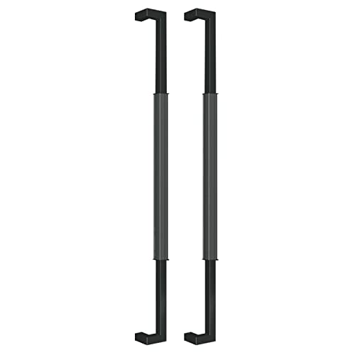Poignée de porte noire mate double face acier inoxydable