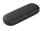 Hard Shell Eyeglass Case Clamshell for Small Frames, Reading Glasses for Women Men Eyeglasses, Metallic Matte Black