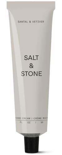 Salt & Stone Hand Cream for Women & Men | Santal & Vetiver | Hydrates, Nourishes & Softens Skin | Restores Dry Cracked Hands | Fast-Absorbing | Cruelty-Free & Vegan (2 fl oz)