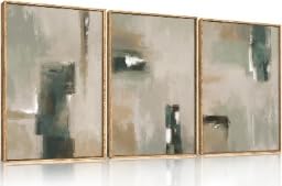 Tableau moderne moderne beige et gris pour décoration murale de salon