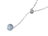 Cadena de plata de ley 925, con colgante de bola de piedra lunar