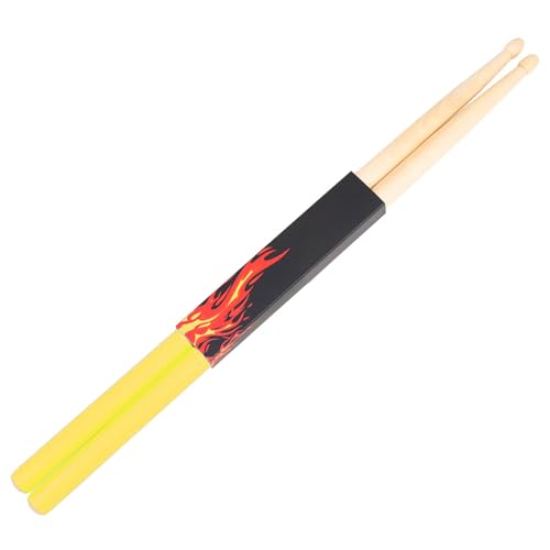 Baquetas Milisten de madera de arce con agarre antideslizante para principiantes y profesionales, ligeras para práctica y actuación en vivo, color amarillo