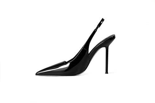 VARECOLA Women's Slingback Stiletto Heels, Pointed Toe Slip On Pumps Elegant High Heels for Party Evening Dress Shoes2