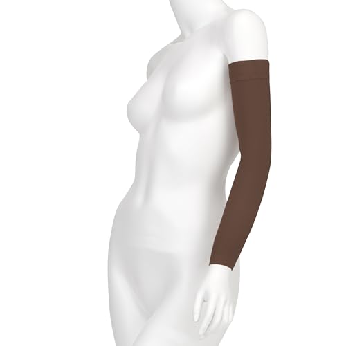 Image of Juzo Soft 2001, Compression Armsleeve with Silicone Top Band, 20-30 mmHg, Max, Long, 6 (VI), Chestnut