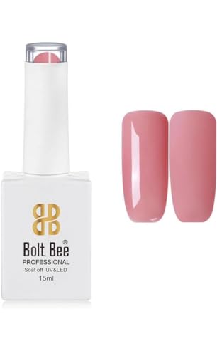 Image of BOLT BEE 15ML Gel Nail Polish 1Pc Clear Pink Glitter Nail Polish Soak Off UV LED Nail Gel Polish Nail Art Starter Manicure Salon DIY at Home, 0.5 OZ (1) (113)