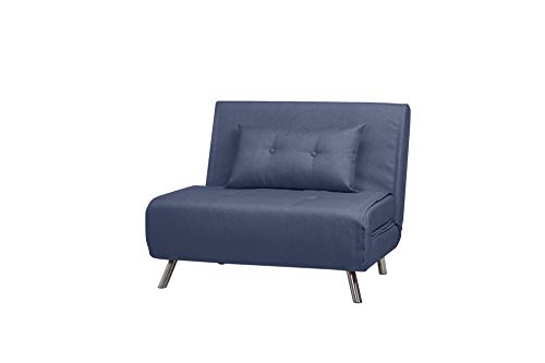 Schlafsessel Jugendsessel Gästebett Kindersessel Klappsessel Kunstleder und Stoff (Beinen Maxi, Blau) Schlafsessel Jugendsessel Gästebett Kindersessel Klappsessel Kunstleder und Stoff (Beinen Maxi, Blau)