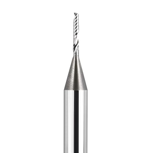 Spetool SP1F-D1/16-H1/4 O Flute Spiral Rouer Bits 1/4 Inch Shank 1/16 Inch Cutting Diameter, Solid Carbide Upcut Cnc Router Bit Single Flute End Mill thumb #5