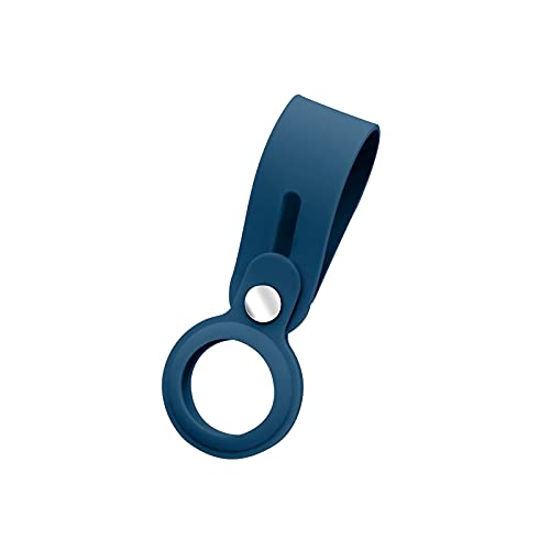 Image of Foso() Silicone Loop Case for Apple Airtag - Key Finder Secure Holder with Buckle Protector Skin Cover with Long Strap for Apple Bluetooth Item Tracker Soft Keychain Locator Luggage Tag (Blue)