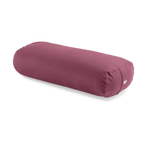 LOTUSCRAFTS Bolster de yoga pour Yin Yoga, rouleau, housse lavable en coton bio, coussin avec rembourrage en kapok, rouleau pilates, coussin de medidation