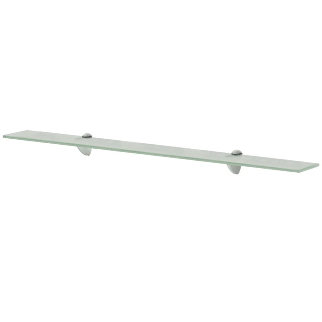 YUANCHUTOP Bathroom Glass Shelf, 90cm Floating Glass Shelves with 8mm Thicken Tempered Glass and Rustproof Bracket Wall Mounted Glass Shower Shelf (Transparent)