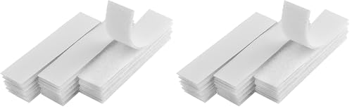 Image of Melsan 1x4 inch Self Adhesive Hook and Loop Strips - 15 Sets - White Sticky Back Tape Fastener, Heavy Duty Mounting Strips for Home or Office Use - Instead of Holes and Screws (Pack of 2)