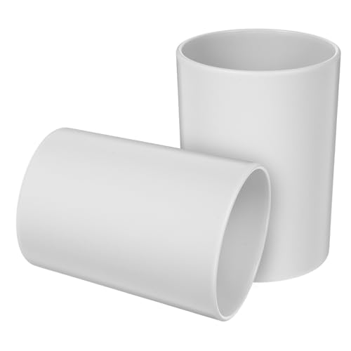 KOMBIUDA 2 Piezas Vasos para Cepillos de Dientes Resistentes Irrompibles Gris Estilo Nórdico Tazas de Baño Grandes para Enjuague Bucal y Uso Familiar