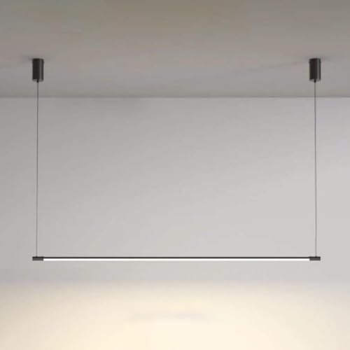 Lampe suspendue linéaire LED au design moderne noir épuré pour intérieur chic