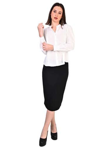 Image of Women's Regular Fit Solid Pleated Cotton Blend Shirts
