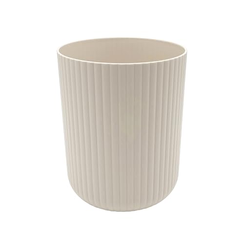 Caneca de basura pequeña redonda de plástico beige 1.64 gal