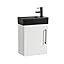 Milano Lurus 400mm White Wall Hung Bathroom Vanity Unit Black Basin