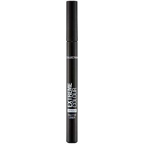 Collection Cosmetics 24hr Felt Tip Liner, Fast Drying - Night and Day Wear, 1.5g, Black Cover