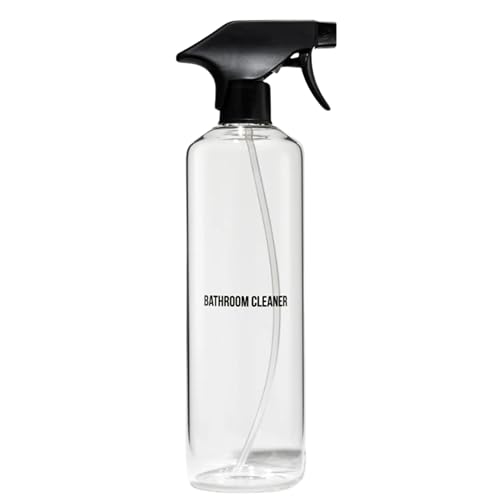 Public Goods Empty Glass Spray Bottle for Bathroom Cleaner | Refillable Spray Bottle for Cleaning | Made with Clear Borosilicate Glass for Toilets, Tile, Showers, Sinks | BPA Free | 24 Oz