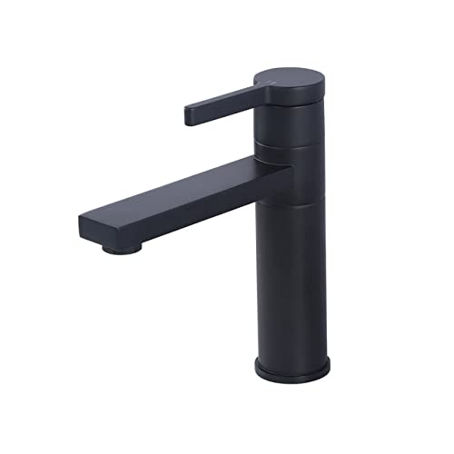 Grifo de lavabo exclusivo negro mate QYYZTQY mezclador monomando cepillado de alta gama