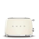SMEG 2 Slice Toaster with 6 Presets and Defrost Function and Removable Crumb Tray (Cream)