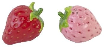 Keramik Salz- und Pfefferstreuer Set, Erdbeer-Design, Rot und Rosa, 7x6x6 cm, 2-teilig