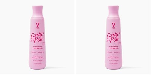 Image of V&CO. Curly Pop Curl Defining Conditioner - Sulfate Free & Paraben Free Hydrating Hair Care with Peptides,Amino Acids & Jojoba Oil for Moisture,Frizz Control-& Curl Definition - 12 fl oz,(Pack of 2)