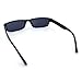 SA106 Mens Hippie Pimp Narrow Rectangular Black Frame Sunglasses All Black