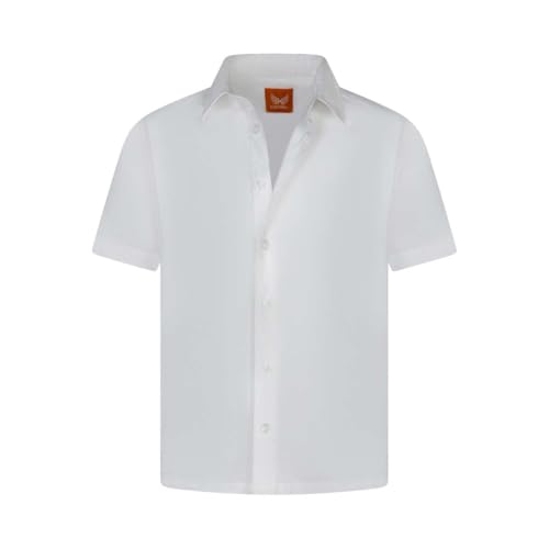 Kaporal, Chemise Manches Courtes, pour Garcon, 100% Coton, Coupe Regular, Col Chemise, Couleur White, Taille 08A