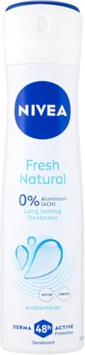 NIVEA Fresh Natural Spray 150 ml, Deodorante spray antitraspirante 48 ore per una sensazione di freschezza sulla pelle, Deodorante donna senza alluminio
