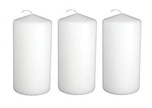 3 X 6 Inch Pillar Candles Set of 12 Bulk Event Pack Round Unscented Premium Wax Pillar Candles for Wedding, Spa, Party, Birthday, Holiday, Bath and Home Decor (3X6, White)