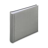 Hama Fotoalbum mit Stoffeinband 30x30 cm (Jumbo Fotobuch mit 100 weißen Seiten, Photoalbum mit Pergamin-Trennblättern, Album zum Selbstgestalten und Einkleben) grau