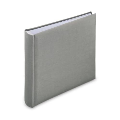 Hama Fotoalbum mit Stoffeinband 30x30 cm (Jumbo Fotobuch mit 100 weißen Seiten, Photoalbum mit Pergamin-Trennblättern, Album zum Selbstgestalten und Einkleben) grau