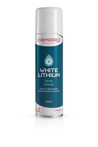 Chemodex Professional White Lithium Spray Grease - All Weather Water Resistant & Corrosion Protection