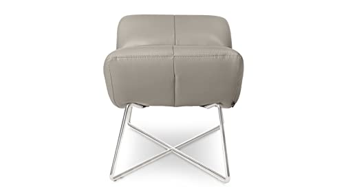 Zuri Furniture Modern Medici Leather Ottoman - Grey #TOP4