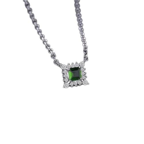 Collier diopside en chrome de joaillerie fine et argent Sterling 925