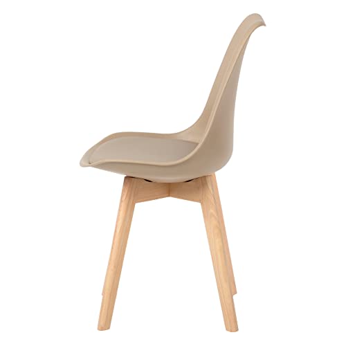 Kit 4 Cadeiras Jantar Eames Wood Leda Design Estofada Fendi