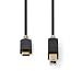 Produktbild NEDIS CCBW60651AT20 USB-Kabel | USB 2.0 | USB-C Stecker | USB-B Stecker | 480 Mbps | Vergoldet | 2.00 m | Rund | PVC | Anthrazit | Box