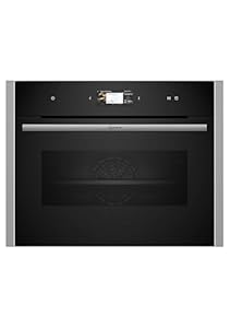 NEFF C24FS31N0, N90, Compact-Dampfbackofen integrierbar, Made in Germany, Full Touch TFT-Display, Dämpfen bis 120°C, Air Fry via Home Connect App, Soft Open and Close, 60 x 45cm, Edelstahl
