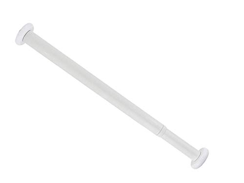 Tringle à rideau de douche anti-glissement sans percer, barre de tension blanche en métal